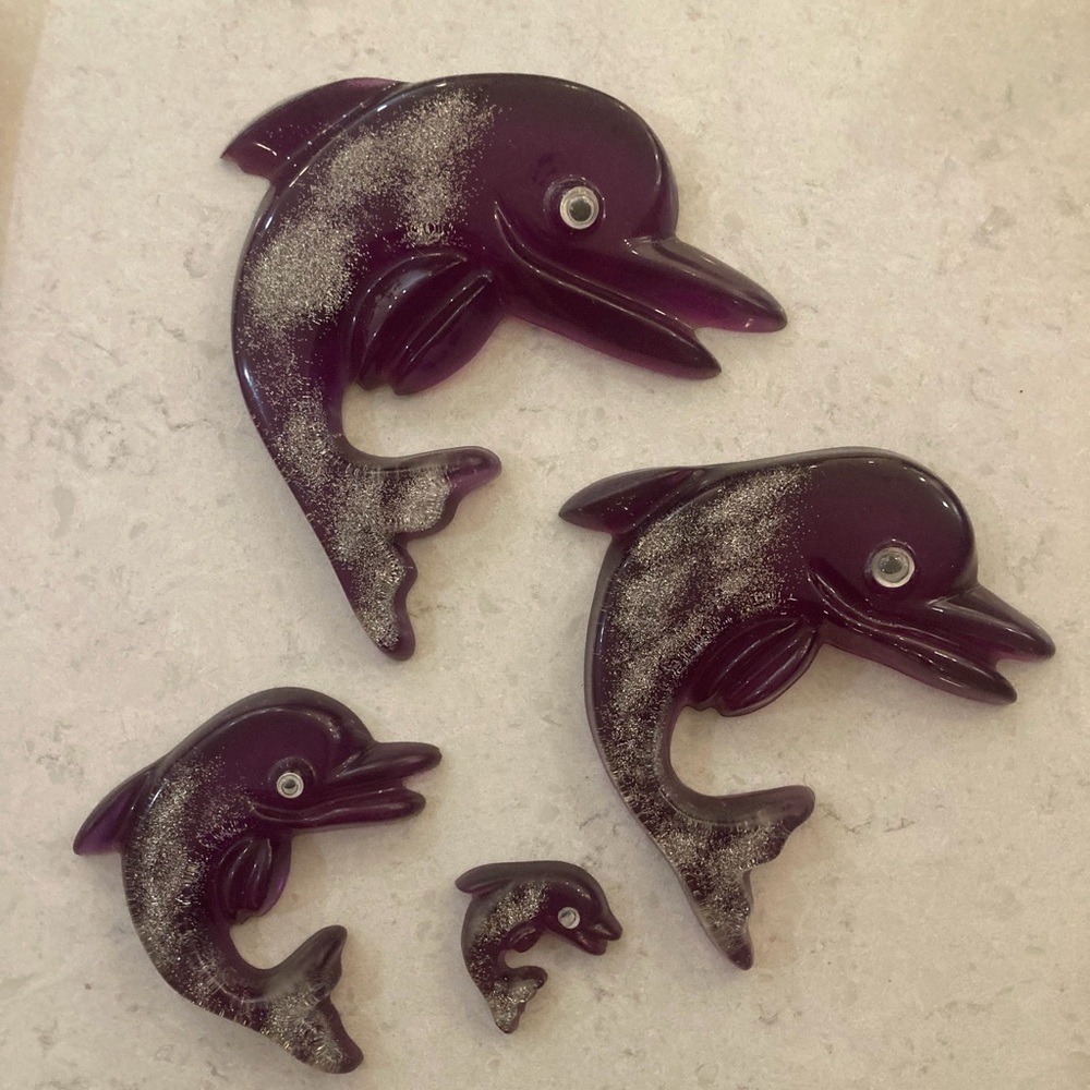 Vintage Lucite Dolphin Wall Hanging